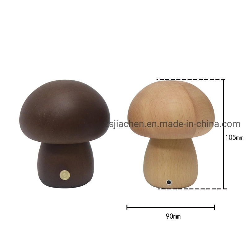 LED Mushroom Lamp Wooden Night Light for Baby Bedroom