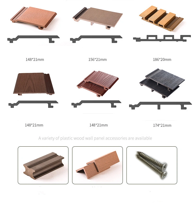 Hot Sale Various Composite Decorative Wall Cladding Eco-Wood Pwc PVC Wall Panel Decoration Exterior Interior Fluted WPC Board Siding Ceiling 3D Wall Panel